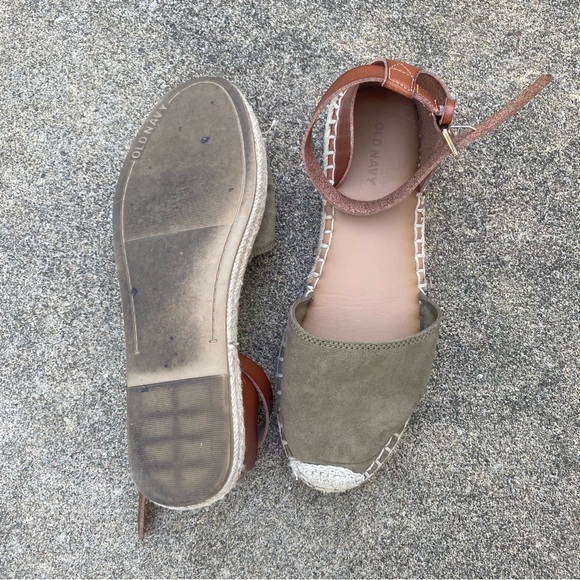 Old Navy Olive Green Espadrille Flats with Ankle Strap size 8 - Picture 5 of 5